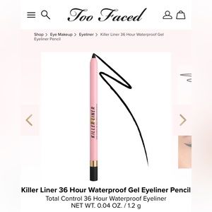 Killer Liner 36 Hour Waterproof Gel Eyeliner Pencil by Too Faced